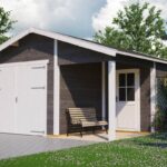 26+4 M² ENKELT GARAGE - GARAGE NORDISK 590 MED SKUR