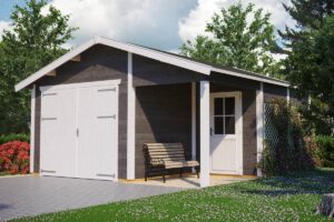 26+4 M² ENKELT GARAGE - GARAGE NORDISK 590 MED SKUR