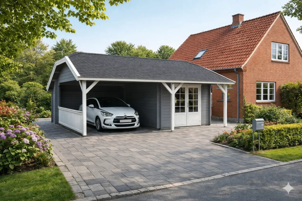 30 M² CARPORT - ANTE MED SKUR