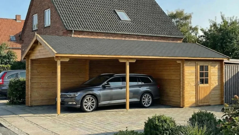 33 M² CARPORT - HANS 2 MED SKUR