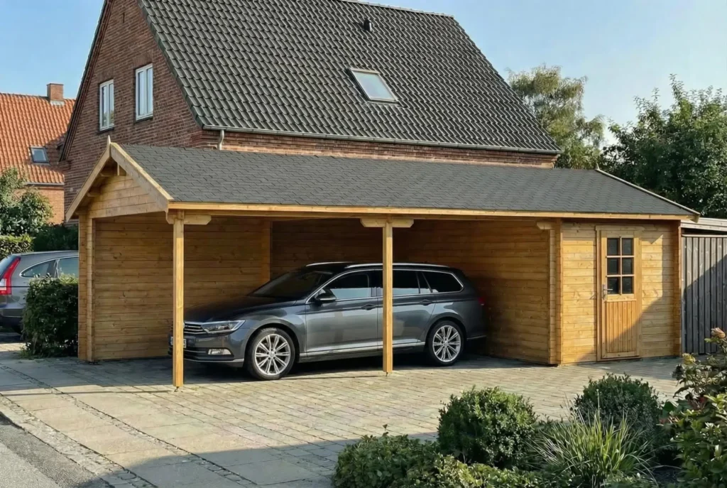 33 M² CARPORT - HANS 2 MED SKUR