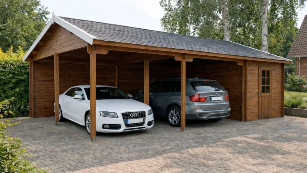 46,9 M² CARPORT - HANS 4 MED SKUR