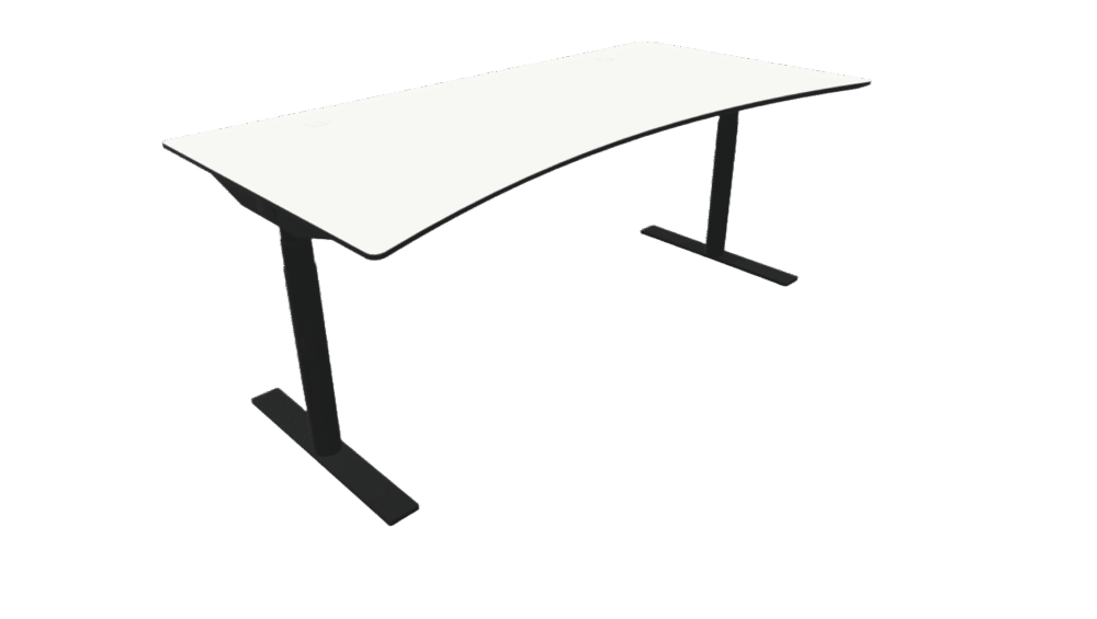 Cube RAW Hæve/sænke bord, faset kant, Sort stel, LINAK søjler