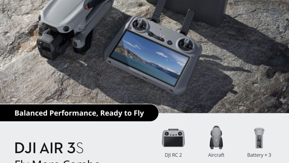 DJI Air 3S Fly More Combo (DJI RC 2) + GRATIS 2 stk. valgfri bøger om droner