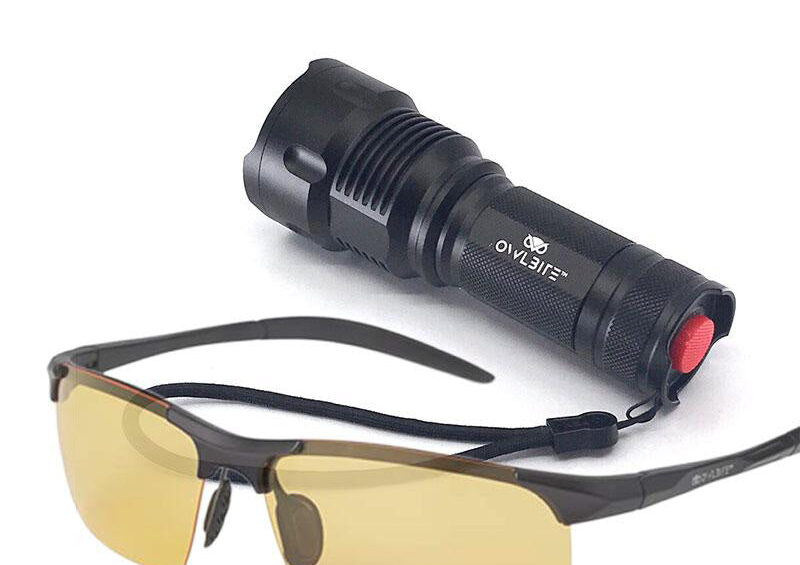 Ravlygte: 2-i-1 combi UV & LED lygte - OwlBite kvalitet - Ravlygte + ravbrille