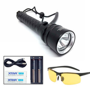 Ravlygte: AmberExpert XLC3 | kraftig 30W UV-lygte - AmberExpert XLC3 med ravbrille - Med oplader adapter og 2 batterier