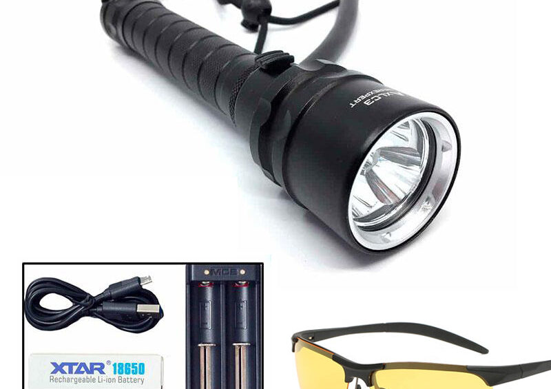 Ravlygte: AmberExpert XLC3 | kraftig 30W UV-lygte - AmberExpert XLC3 med ravbrille - Med oplader adapter og 2 batterier