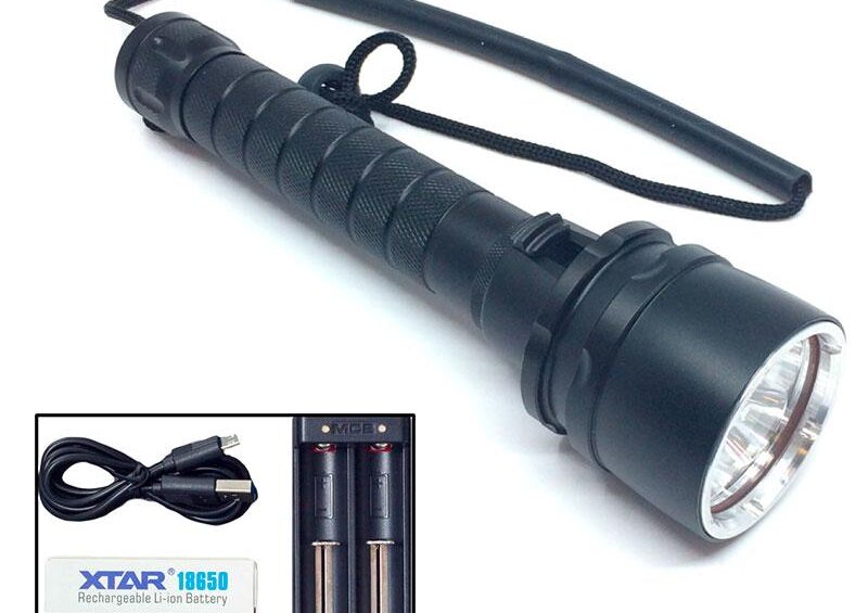Ravlygte: AmberExpert XLC5 | Kraftig UV-lygte 50 W - AmberExpert XLC5 - Med XTAR oplader, adapter og 2 batterier