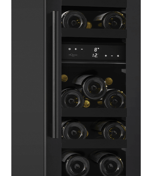 Indbygbar vinkøleskab 30 cm bred - WineCave 700 30D All Black - sort vinkøleskab - 2 temperaturzoner