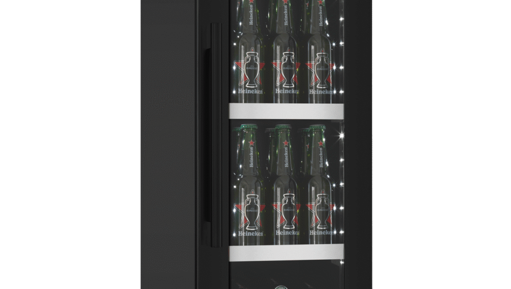 Ølkøleskab indbygget sort, mQuvée BeerServer 30 Anthracite Black, indbygget under køkkenbord, kompressorkøling