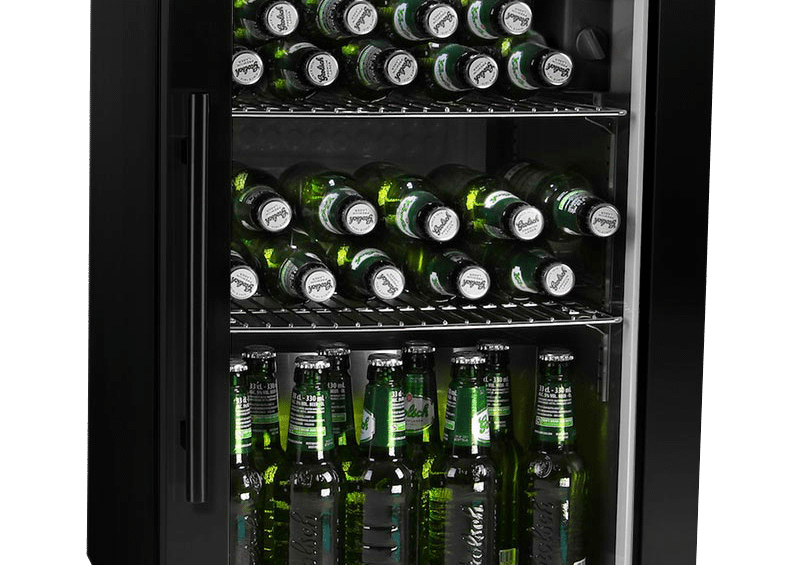 Ølkøleskab udendørs fritstående - Cavin Outdoor Collection 63 Black, sort, automatisk afrimning, LED-belysning