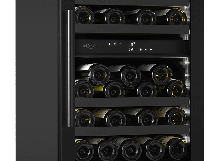 Vinkøleskab til indbygning 50 cm - mQuvée WineCave 700 50D All Black, Støjsvag, sort