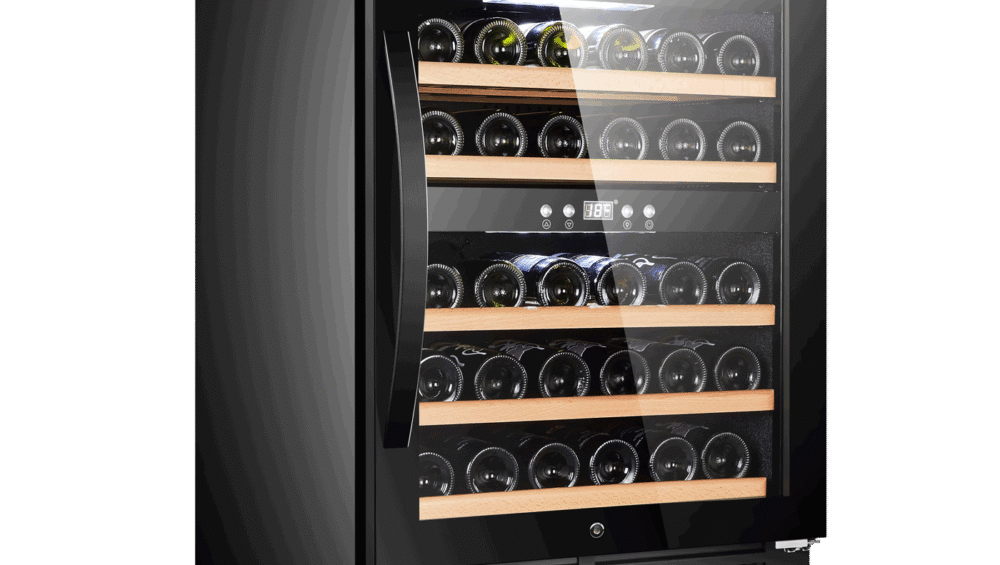 Vinkøleskab til indbygning 60 cm - Cavin Scandinavian Collection 40 Fuldglas Sort, Låsbart dør, sort, 2 temperaturzoner