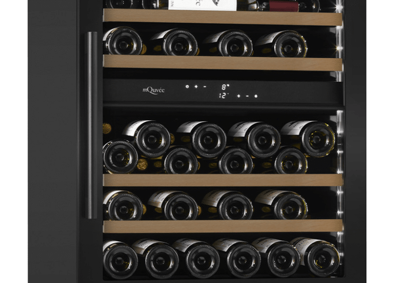 Vinkøleskab til indbygning 60 cm - mQuvée WineCave 700 60D Anthracite Black, sort, 2 temperaturzoner