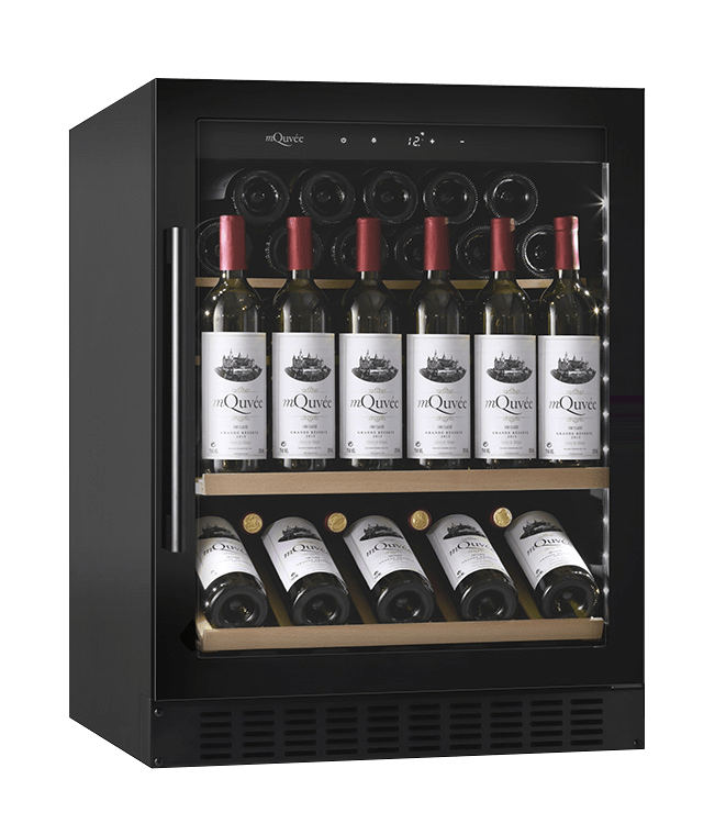 Anmeldelse: Vinkøleskab til indbygning 60 cm - mQuvée WineCave 700 60S Anthracite Black, Sort, Støjsvag, 700 mm høj dør — testet maj 2026
