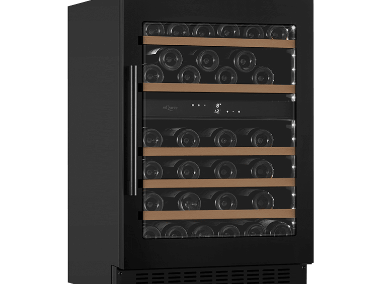 Vinkøleskab til indbygning 60 cm - mQuvée WineCave 780 60D Anthracite Black, sort, 780 mm dørhøjde, 53 flasker