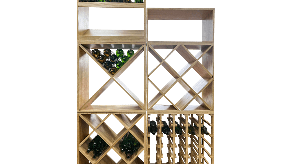 Vinreol i træ - mQuvée Kombinationspakke, slidstærkt træsort